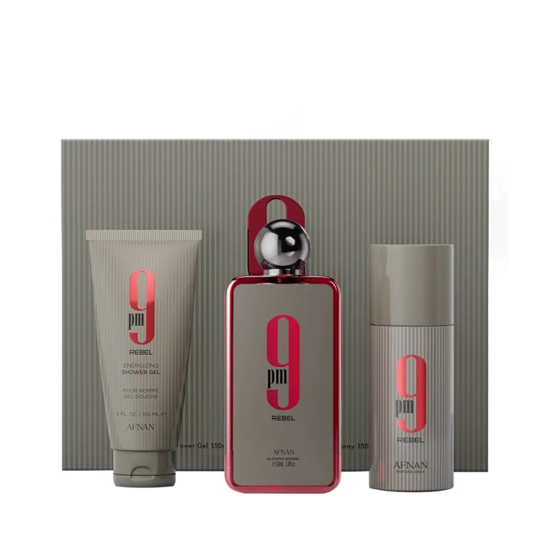 9 pm Rebel 100 ml + telový sprej 150 ml + SG parfumovaná voda unisex