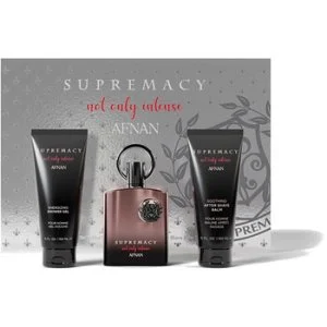 Afnan Supremacy Not Only Intense darčeková sada 100 ml + sprchovací gél 150 ml + balzam po holení parfumový extrakt pre mužov