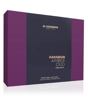 Al Haramain Amber Oud Dubai Night darčeková sada unisex parfumový extrakt 75 ml + parfumový extrakt 30 ml + telová hmla