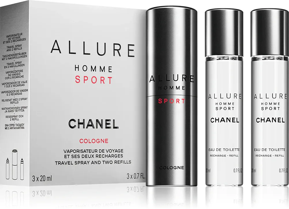 Allure Homme Sport EDC plniteľný 20 ml + EDC náplň 2 x 20 ml M 60 ml