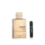 Amber Oud Black Edition darčeková sada + plniteľný rozprašovač parfumu parfumovaná voda unisex 150 ml