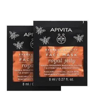 Apivita Express Beauty Face Mask Royal Jelly revitalizačná pleťová maska so spevňujúcim účinkom 2x8 ml