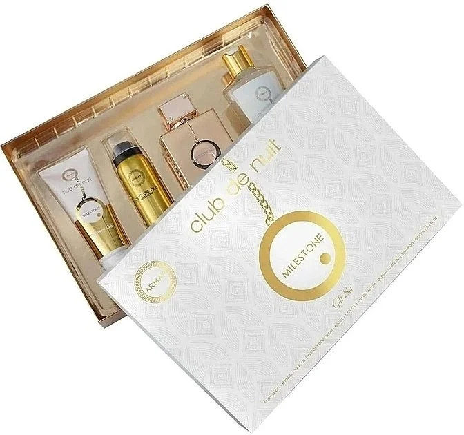 Club de Nuit Milestone Sada – parfumovaná voda 30 ml + vlasový sprej 55 ml + mydlo 130 g + telový sprej 50 ml