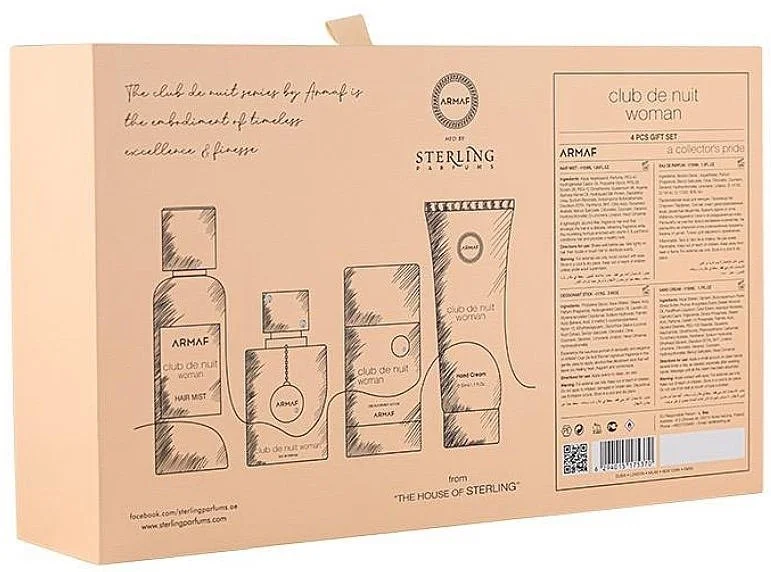 Club de Nuit Woman darčeková sada - parfumovaná voda 30 ml + parfum na vlasy 55 ml + tuhý deodorant 75 g + krém na ruky 50 ml