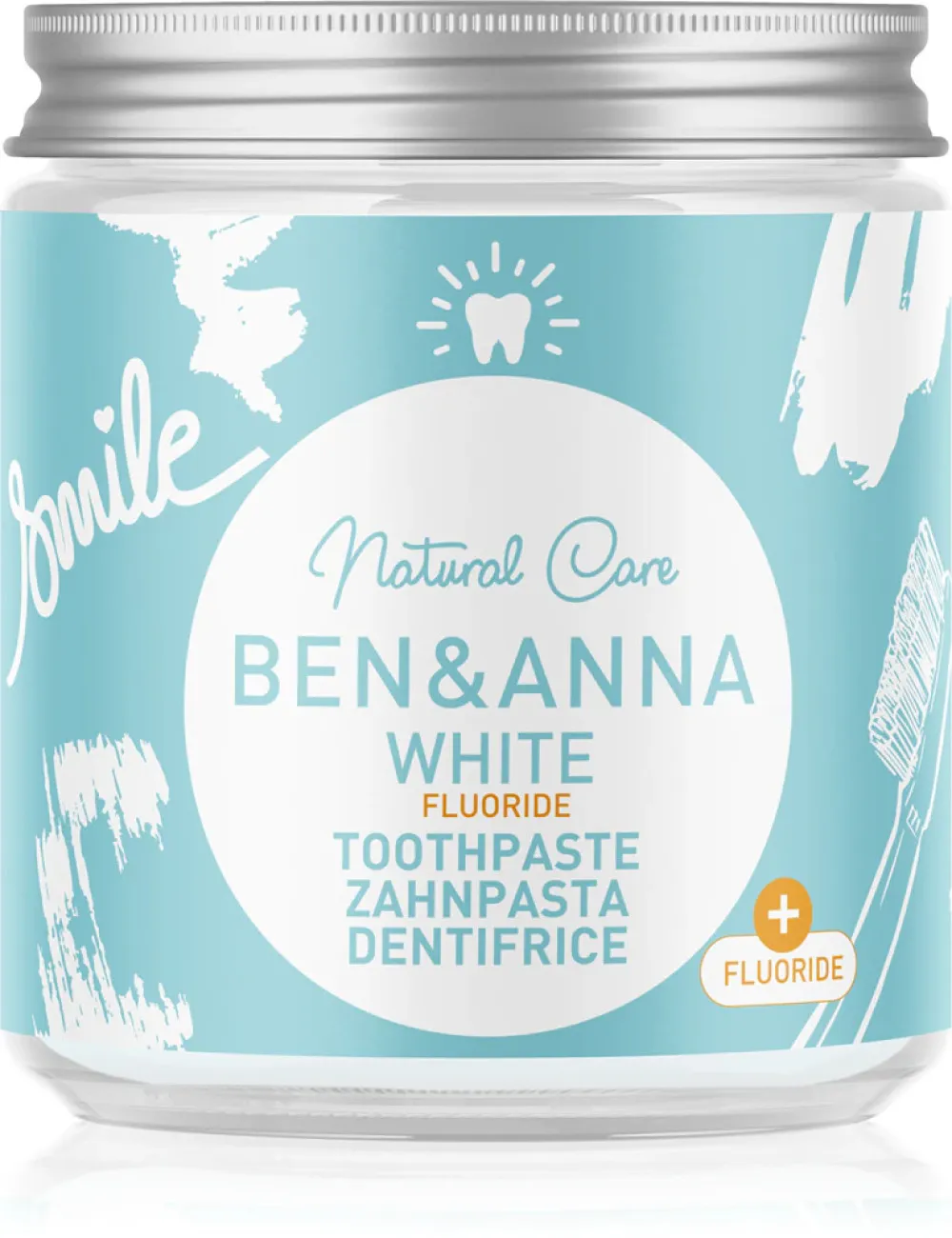 Ben & Anna Bieliaca zubná pasta s fluoridom (100 ml) - s harmančekom a šalviou