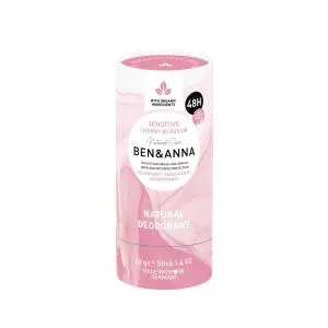 Ben & Anna Tuhý dezodorant Sensitive (40 g) - Cherry Blossom - bez sódy bikarbóny