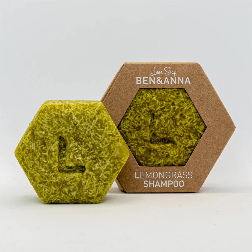 Ben & Anna Tuhý šampón na suché a namáhané vlasy - Citrónová tráva (60 g)