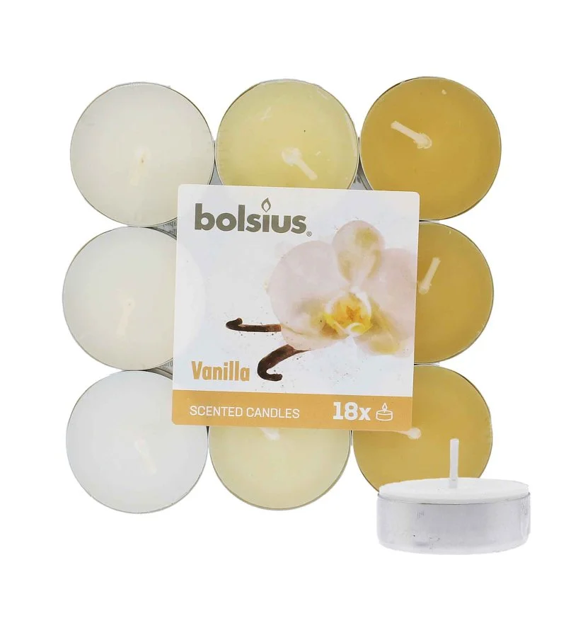 Scented Tealights Vanilla 4h čajová sviečka 18 ks