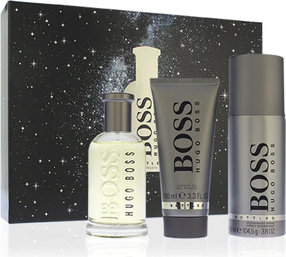 Boss Bottled darčeková sada 100 ml + sprchový gél 100 ml + deodorant toaletná voda pre mužov