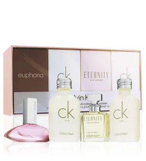 Calvin Klein Ladies sada miniatúr pre ženy parfumovaná voda Eternity 5 ml + parfumovaná voda Euphoria 4 ml + 2x toaletná voda CK One 10 ml