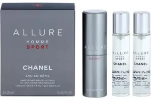 Chanel Allure Homme Sport Eau Extreme toaletná voda 3x20 ml pre mužov plniteľný flakón