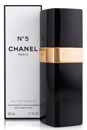Chanel N°5 toaletná voda 50 ml pre ženy plniteľný flakón