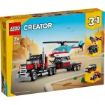 Creator 3 v 1 31146 Nákladiak s plochou korbou a vrtuľník