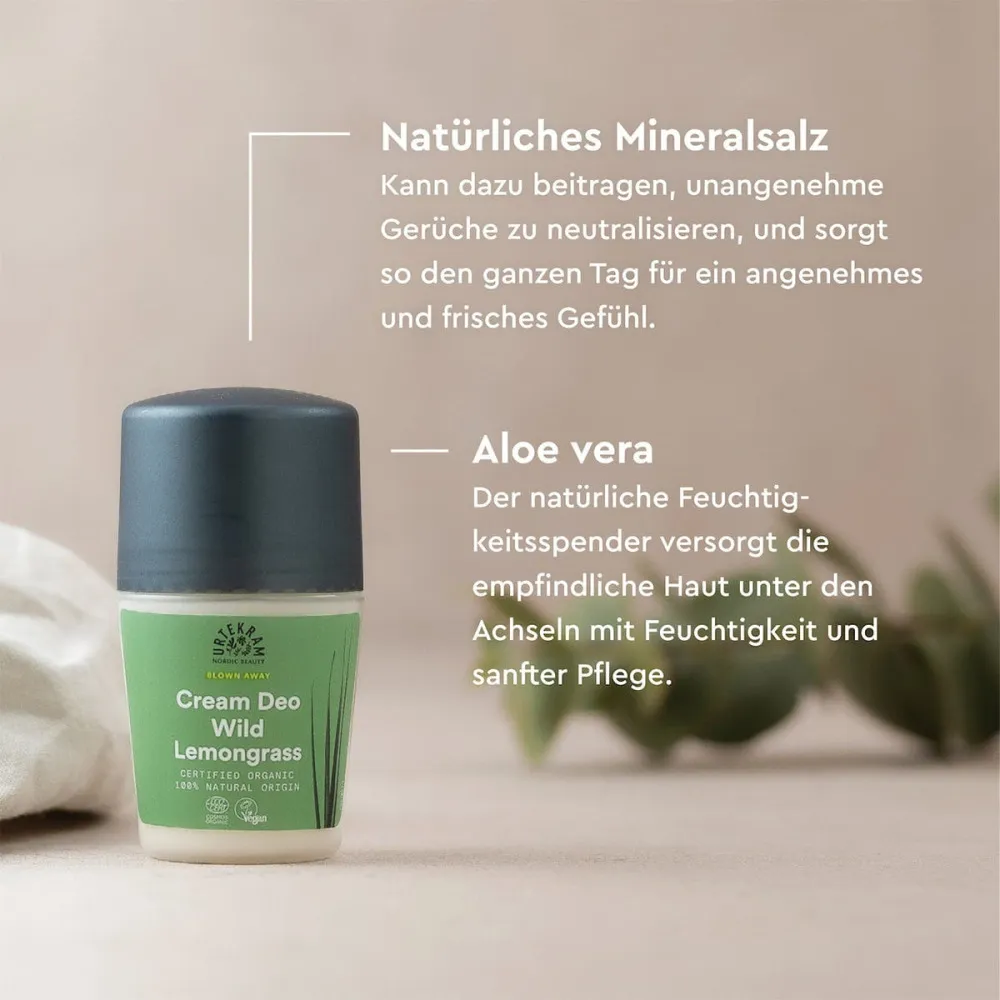 Urtekram Dezodorant roll on krém citrónová tráva 50 ml BIO