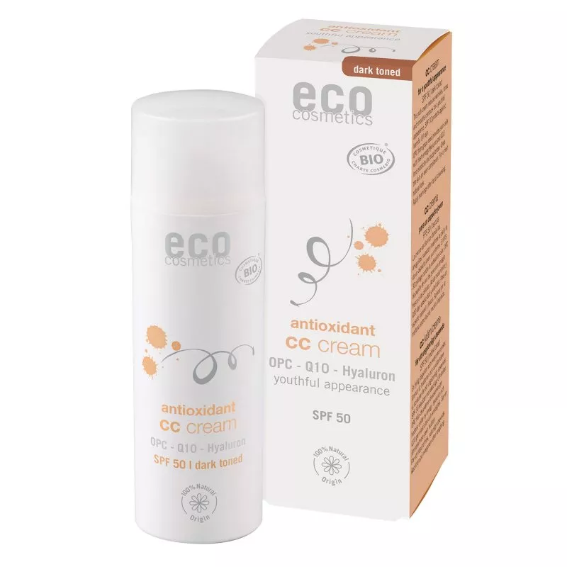 Eco Cosmetics CC krém SPF 30 BIO - tmavý (50 ml) - komplexná starostlivosť o pleť