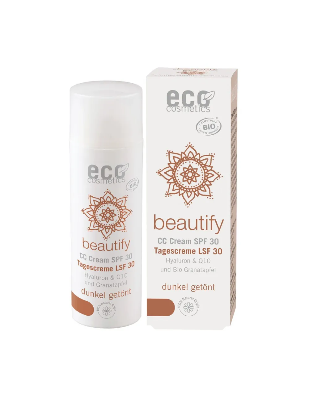 Eco Cosmetics CC krém SPF 30 BIO - tmavý (50 ml) - komplexná starostlivosť o pleť