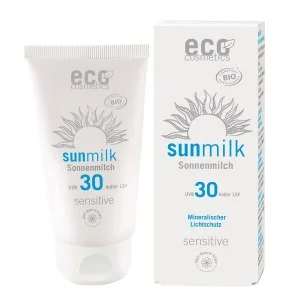 Eco Cosmetics Opaľovacie mlieko SPF 30 Sensitive BIO (75 ml) - s prírodnými minerálnymi filtrami