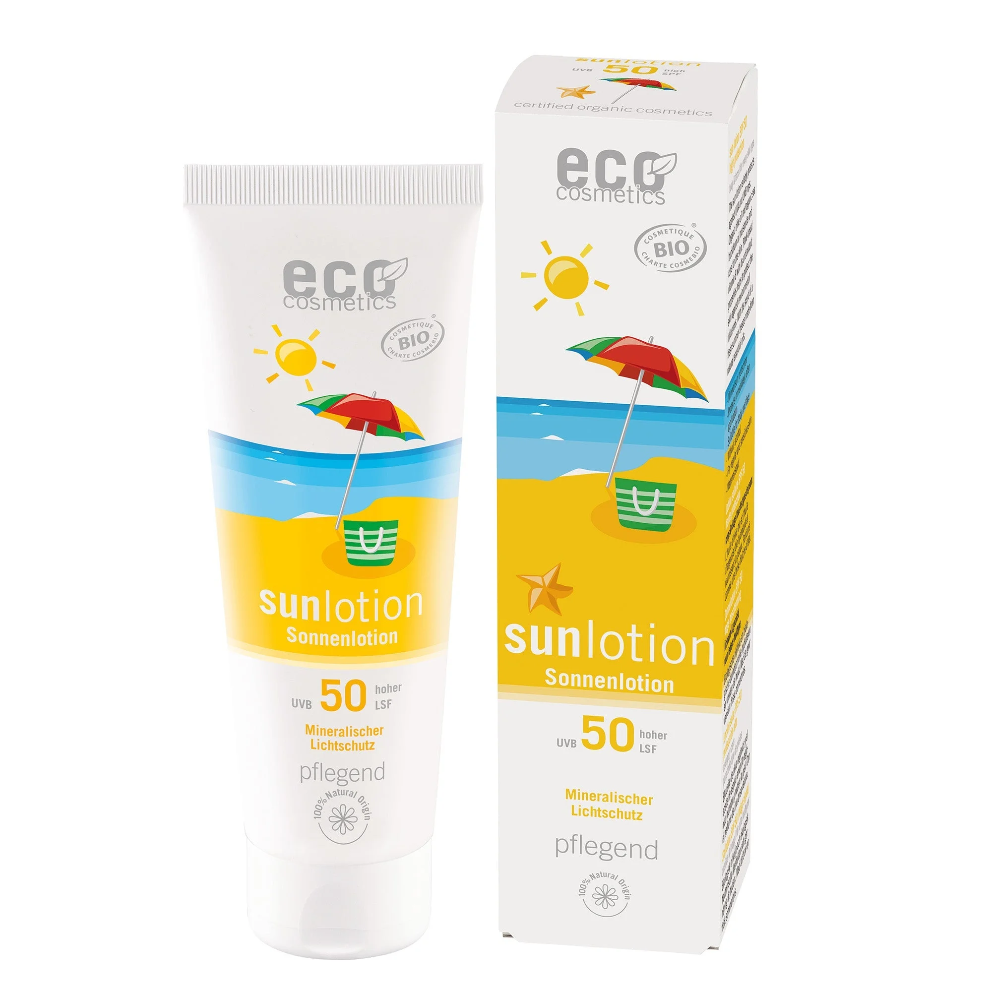 Eco Cosmetics Opaľovacie mlieko SPF 50 BIO (125 ml) - s prírodnými minerálnymi filtrami
