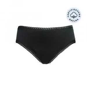 Ecodis Anaé by Menštruačné nohavičky Nohavičky na ľahkú menštruáciu - čierne XXL - vyrobené z certifikovanej organickej bavlny