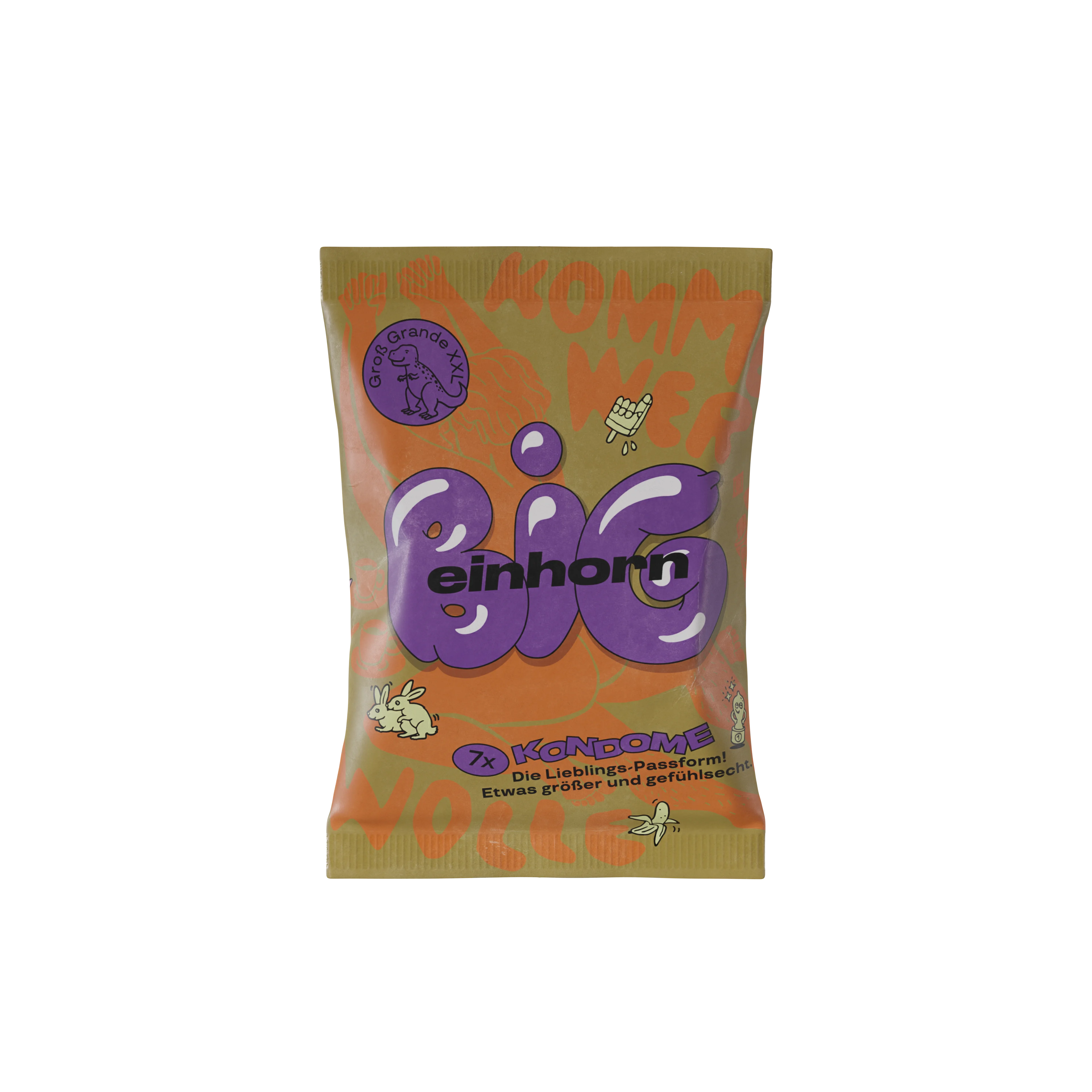 Einhorn Kondómy Big 3 ks - vegánske, bez parfumácie