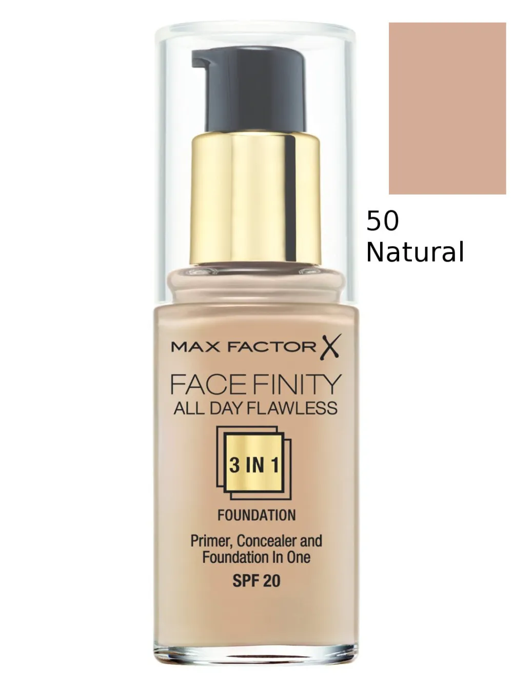 Facefinity 3 v 1 make-up - 50 Natural 30 ml