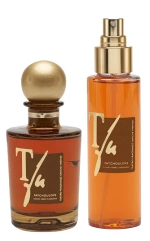 Gift Darčeková sada Patchoulove: vonný difuzér s tyčinkami 100 ml + sprej na textílie 100 ml