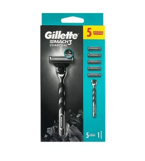 Gillette Mach3 Charcoal holiaci strojček + 5 ks hlavíc