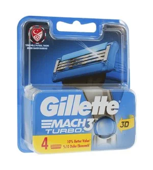Gillette Mach3 Turbo náhradné žiletky 4 ks pre mužov