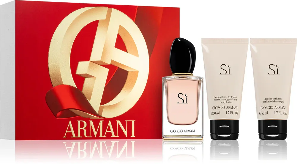 Sì darčeková sada pre ženy parfumovaná voda 50 ml + sprchový gél 50 ml + telové mlieko 50 ml 50 ml + sprchový gel 50 ml + tělové mléko 50 ml
