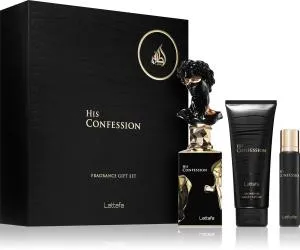 Lattafa His Confession 100 ml + EDP MINI 12 ml + SG parfumovaná voda pre mužov