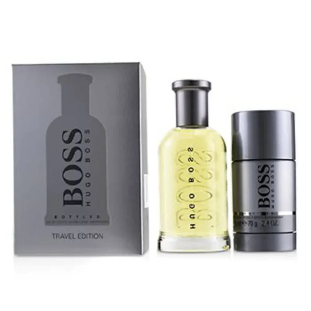 Boss Bottled darčeková sada pre mužov toaletná voda 100 ml + sprchový gél 100 ml + deosprej 150 ml 100 ml + sprchový gel 100 ml + deosprej 150 ml