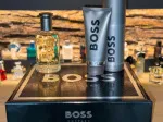 Boss Bottled darčeková sada pre mužov toaletná voda 100 ml + sprchový gél 100 ml + deosprej 150 ml 100 ml + sprchový gel 100 ml + deosprej 150 ml
