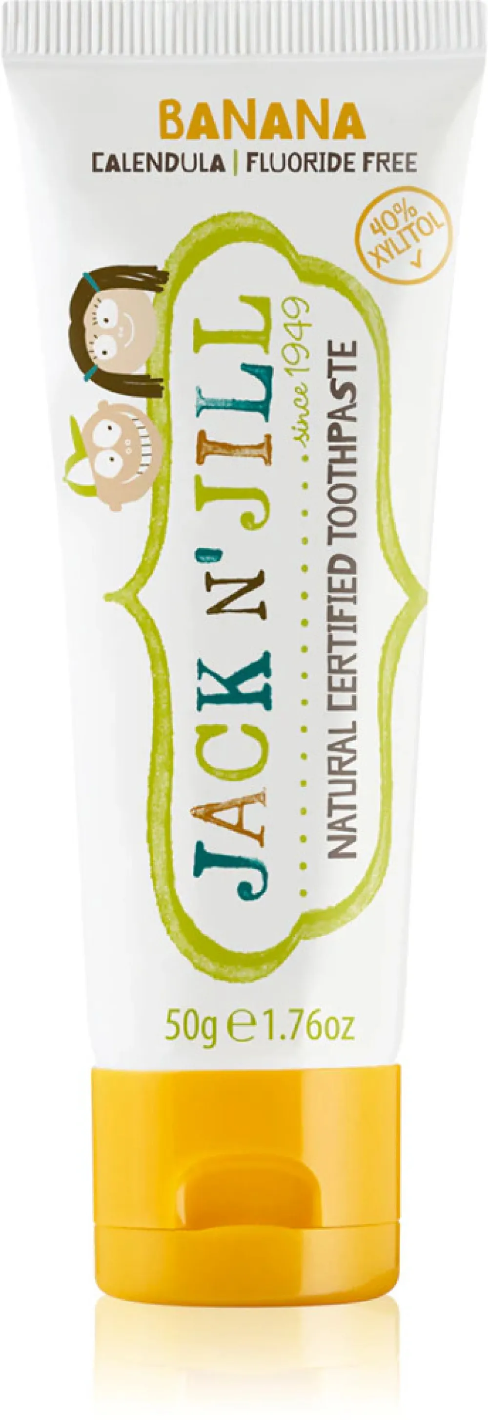 Jack n Jill Detská zubná pasta - jahoda BIO (50 g) - bez fluoridu, s organickým výťažkom z nechtíka lekárskeho