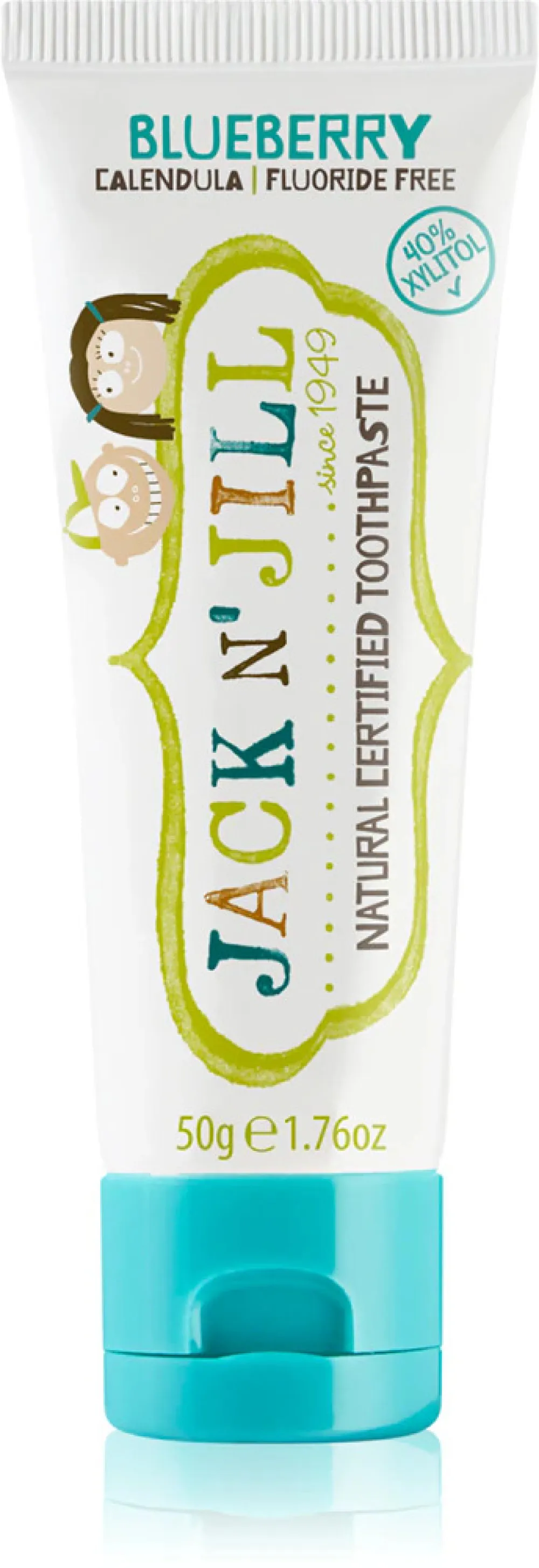 Jack n Jill Detská zubná pasta - jahoda BIO (50 g) - bez fluoridu, s organickým výťažkom z nechtíka lekárskeho