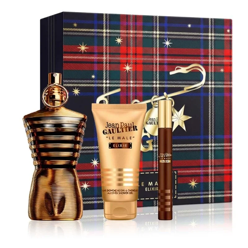 Le Male Elixir 125 ml + Parfum MINI 10 ml + SG parfum pre mužov 75 ml