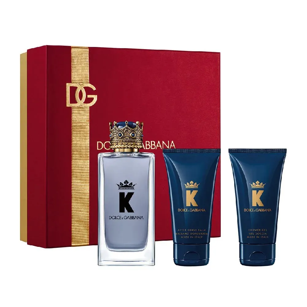 K by Dolce & Gabbana darčeková sada 100 ml + balzam po holení 50 ml + sprchový gél toaletná voda pre mužov