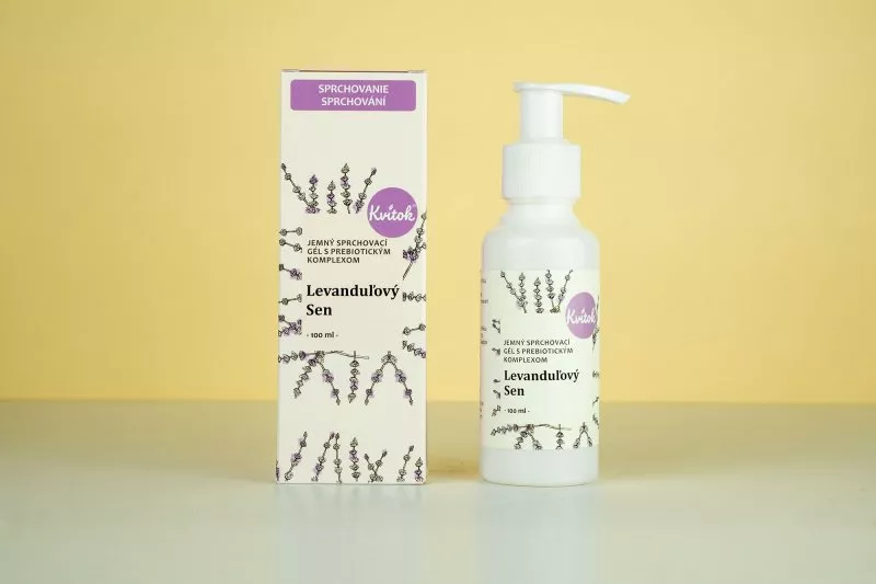 Kvitok Jemný sprchový gél s prebiotickým komplexom Lavender Dream (100 ml) - s jemnou bylinkovou vôňou