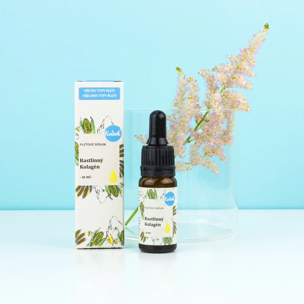Kvitok Pleťové sérum - Rastlinný kolagén (10 ml) - vyhladzuje a zlepšuje elasticitu