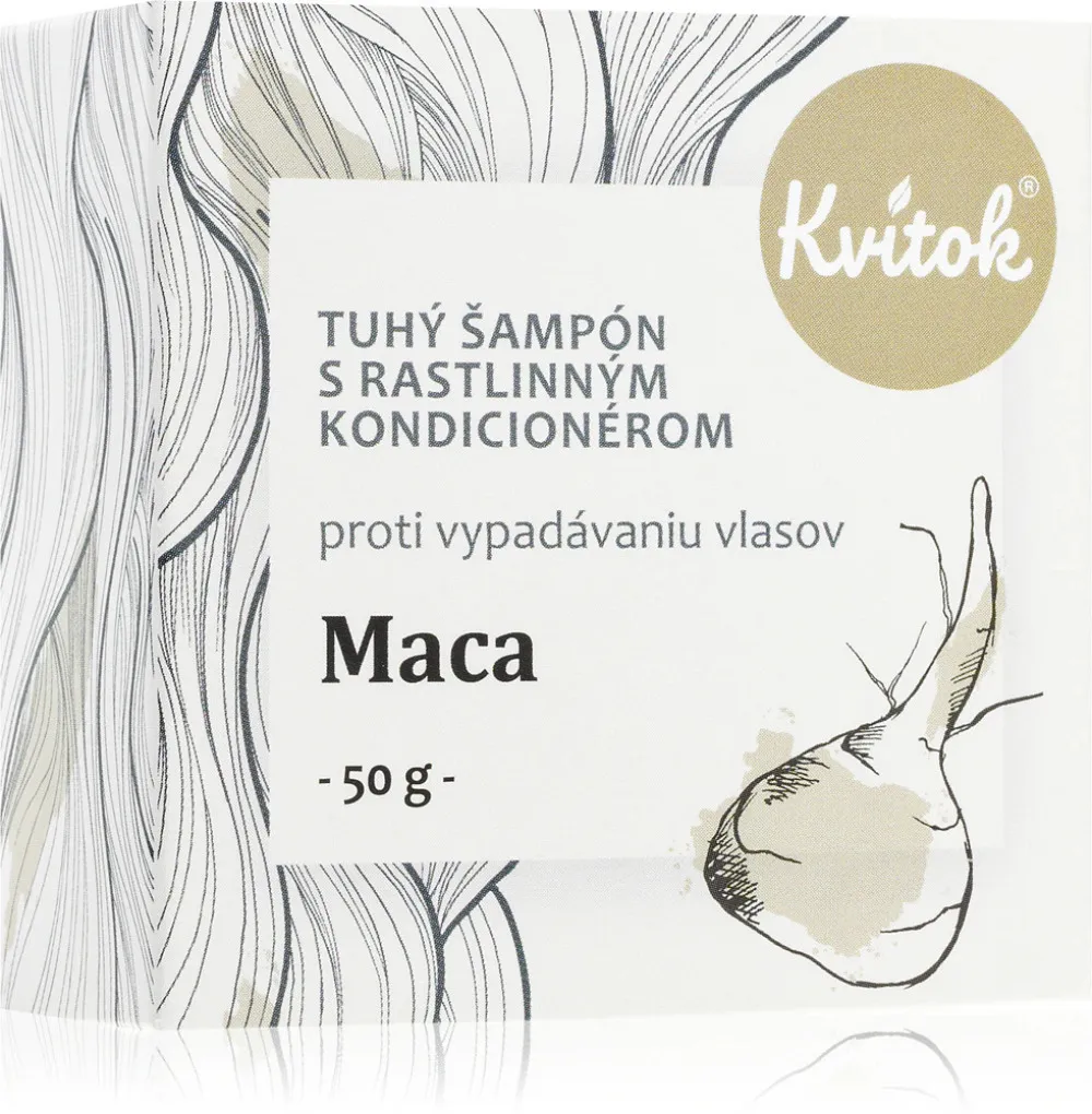 Kvitok Tuhý šampón s kondicionérom Maca XXL (50 g) - stimuluje rast vlasov
