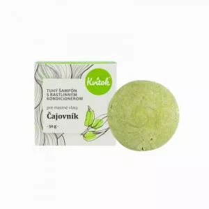 Kvitok Tuhý šampón s kondicionérom na mastné vlasy Tea Tree XXL (50 g) - s rastlinným keratínom