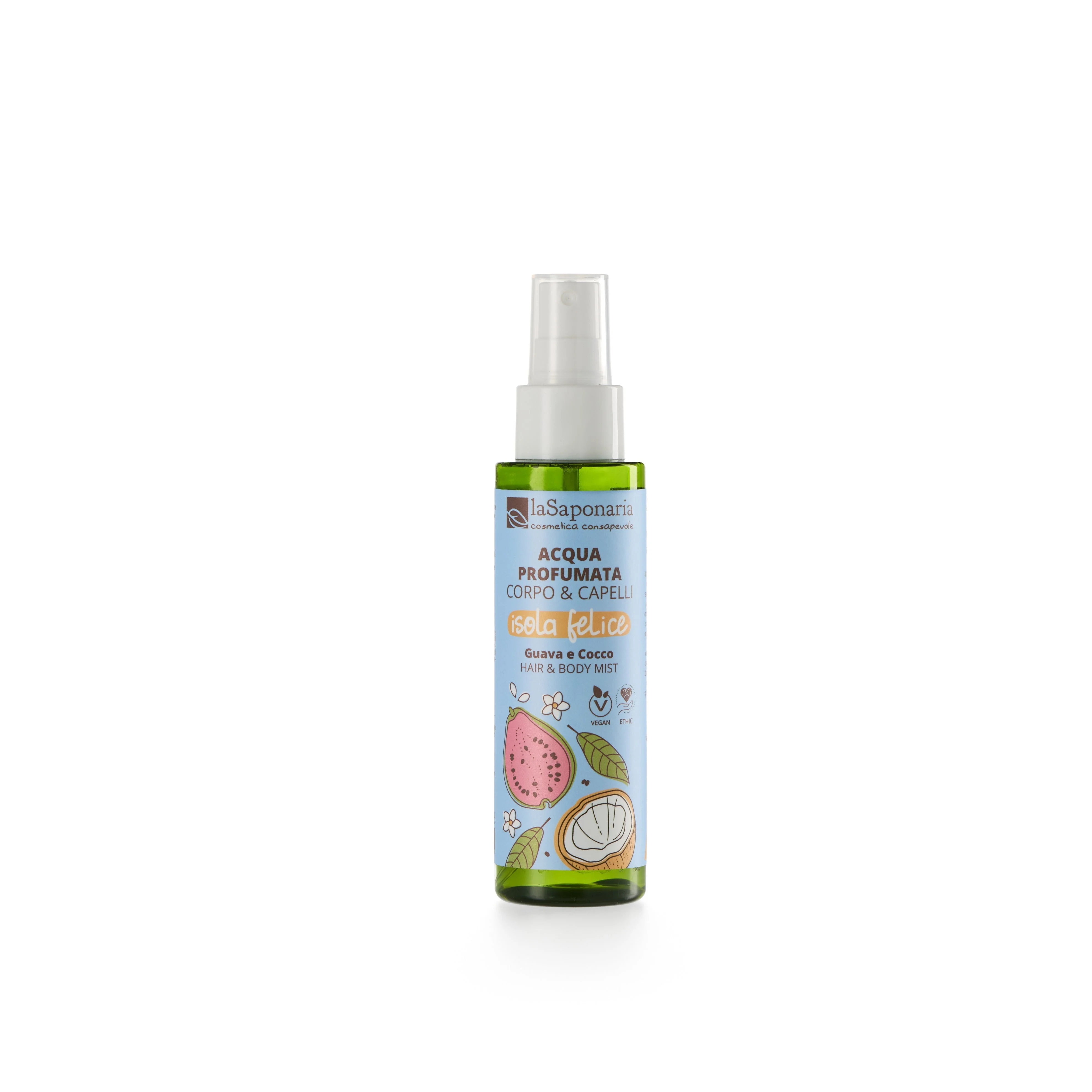 laSaponaria Body & Hair Mist Telová hmla Happy Island - kokos & guava (100 ml) - na telo aj vlasy