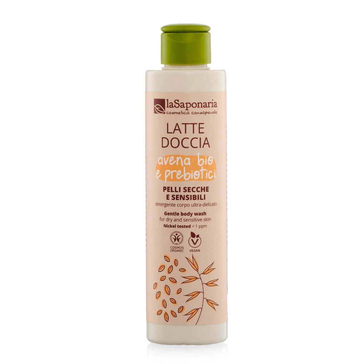 laSaponaria Sprchové mlieko s BIO ovsom a prebiotikami pre citlivú pleť (200 ml) - s nechtíkom a harmančekom
