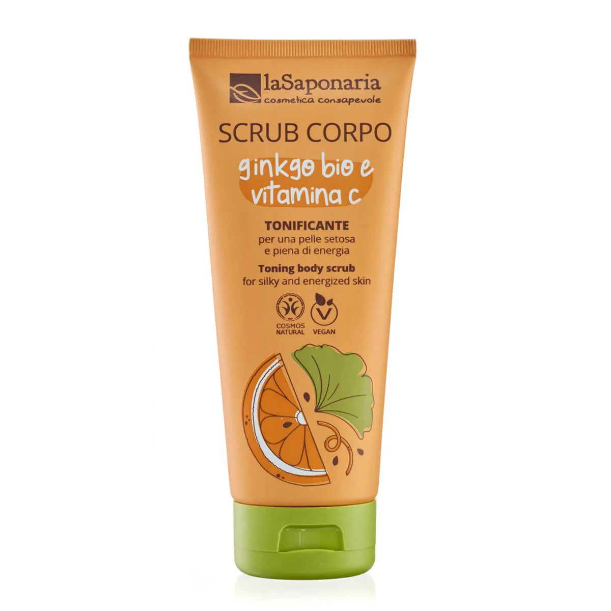 laSaponaria Telový peeling s BIO ginkgo biloba a vit. C 200 ml - pre hebkú a žiarivú pokožku