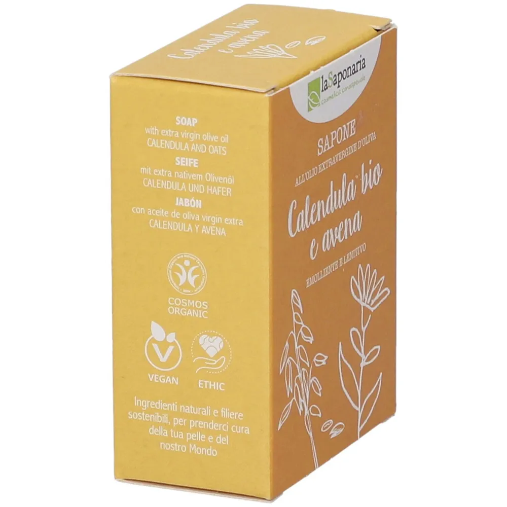 laSaponaria Tuhé olivové mydlo BIO - Nechtík a ovos (100 g) - vhodné na telo aj na tvár