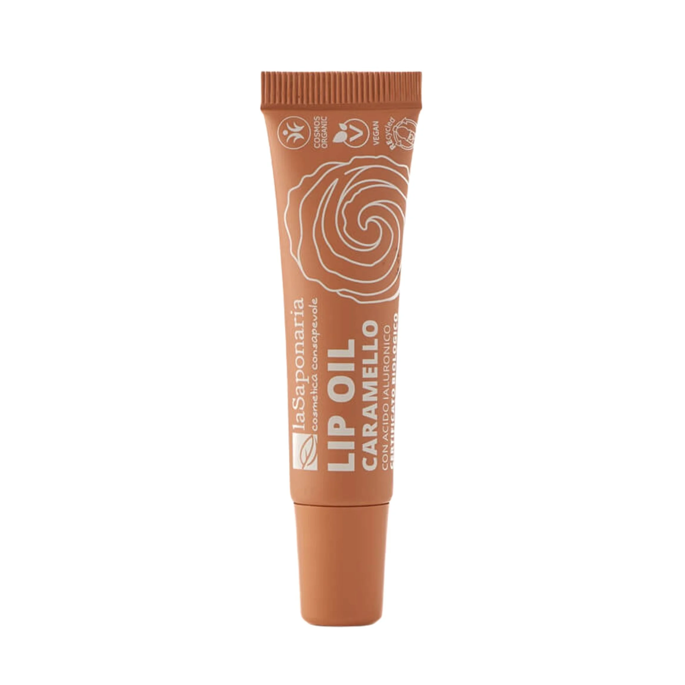 laSaponaria Vyživujúci olej na pery s karamelom BIO - Warm Nude (12 ml) - pre lesklé a hĺbkovo vyživené pery