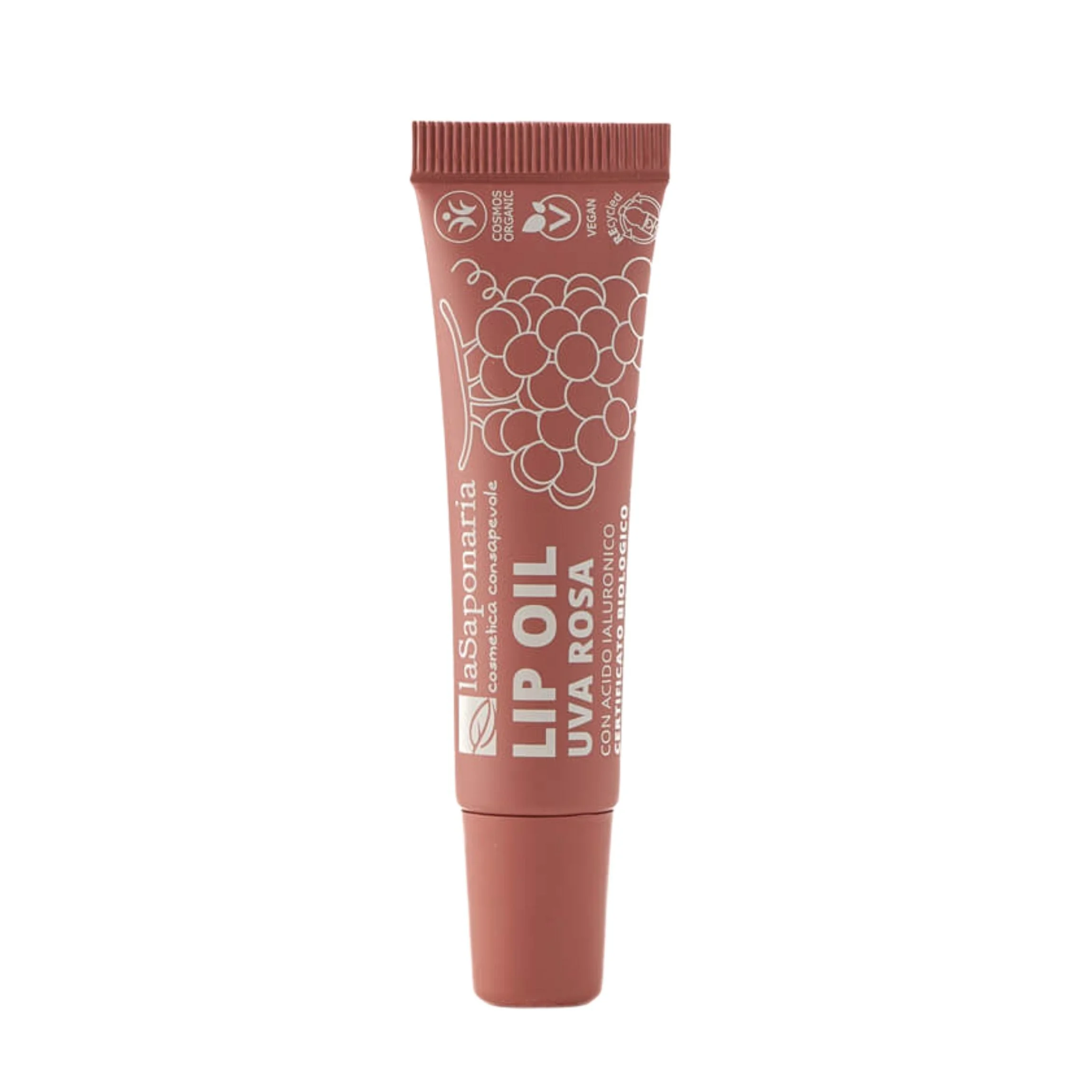 laSaponaria Vyživujúci olej na pery s ružovým hroznom BIO - Rosy Nude (12 ml) - pre lesklé a hĺbkovo vyživené pery