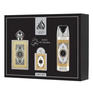Lattafa Pride King Of Arabia EDP 100 ml + EDP 20 ml + DEO v spreji 200 ml UNISEX