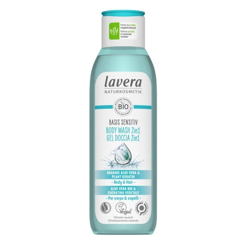 Lavera Basis Sensitive Sprchový gél na telo a vlasy 2v1 250 ml - aj pre citlivú pokožku