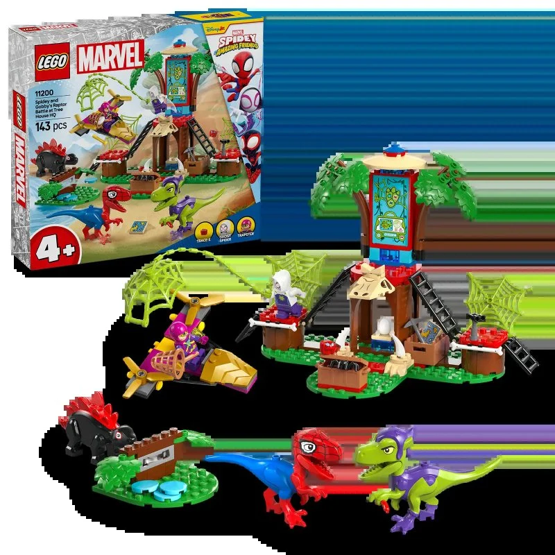 Marvel Spidey a jeho úžasní priatelia 11200 Spidey, Gobby a raptorí bitka na základni na strome