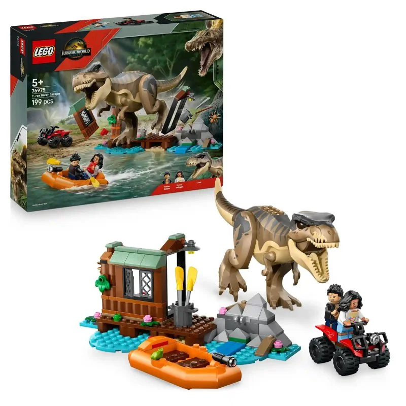 Jurassic World 76975 T-rex a útek po rieke